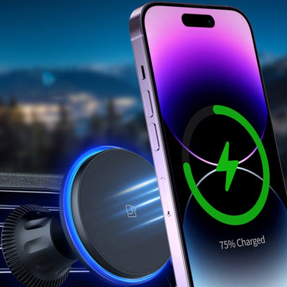 Car Magnetic Wireless Charging Cell Phone Holder With Ambient Light, Style: Colorful Light - Wireless Charger Holders by buy2fix | Online Shopping UK | buy2fix