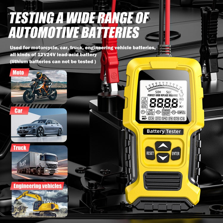 FOXSUR 12V/24V Automotive Lead-acid Battery Internal Resistance Rapid Analyzer(Yellow) - Electronic Test by FOXSUR | Online Shopping UK | buy2fix