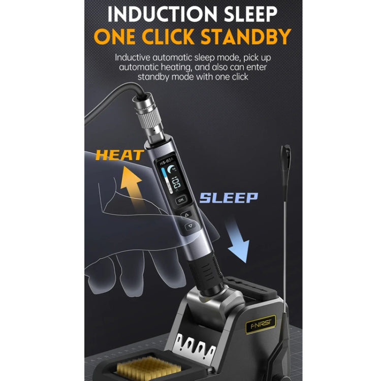 FNIRSI Portable Constant Temperature Soldering Iron Set, Model: HS-02B Upgrade 3 Head+C2C Line+90W US Plug - Soldering Iron Set by FNIRSI | Online Shopping UK | buy2fix