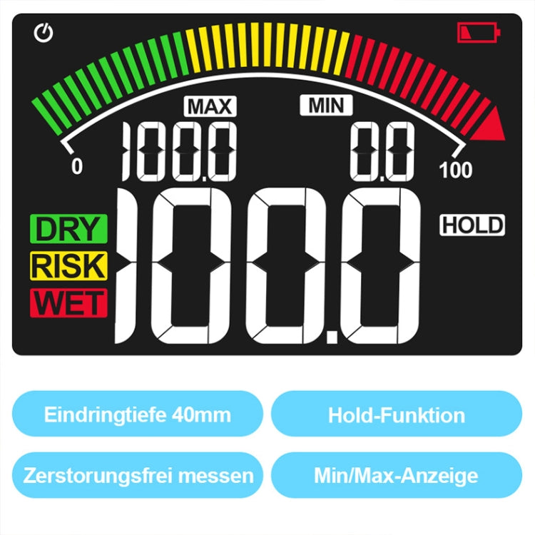 MESTEK WM700B Non -Contact Wood Moisture Detector With LCD Screen Alarm Function - PH & Moisture Meter by MESTEK | Online Shopping UK | buy2fix