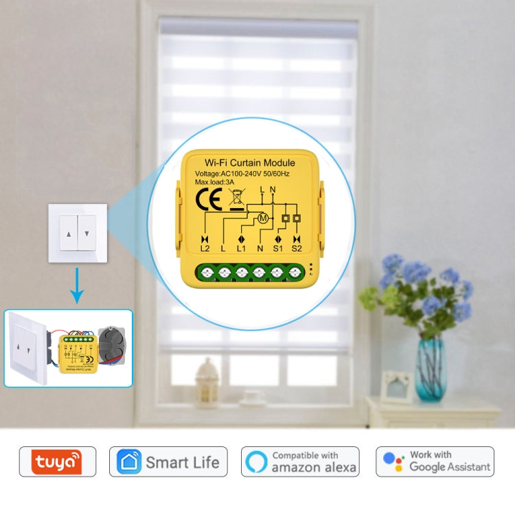 WiFi Graffiti Curtain Switch On / Off Module - Smart Switch by buy2fix | Online Shopping UK | buy2fix