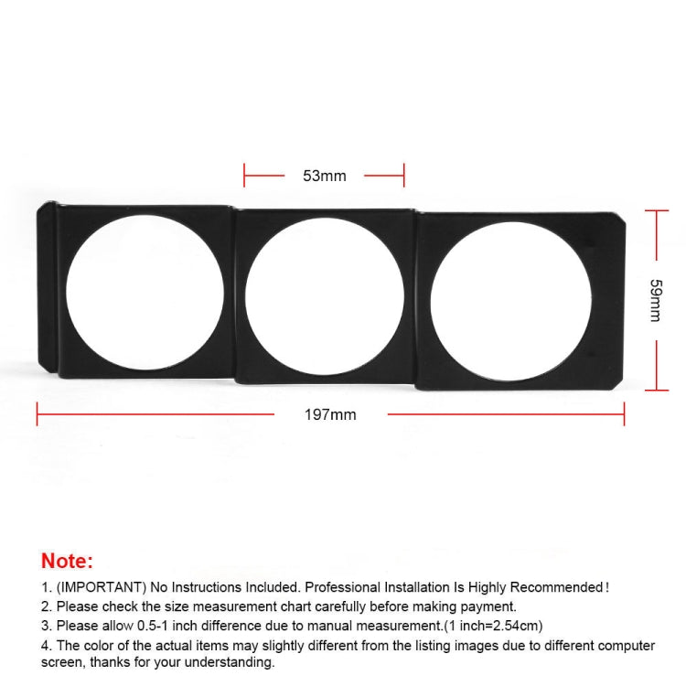 52mm Car Modified Instrument Rack Three-hole Universal Car Radio Card Slot - Car Interior Mouldings by buy2fix | Online Shopping UK | buy2fix