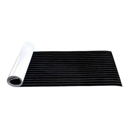 240x60x0.6cm Black White Yacht Imitation Teak Anti-Slip Deck EVA Mat - Floor Mats by buy2fix | Online Shopping UK | buy2fix