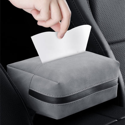 Car Armrest Box Tissue Box Car Sun Visor Seat Back Hanging Tissue Storage Bag(Grey) - Tissue Boxes by buy2fix | Online Shopping UK | buy2fix