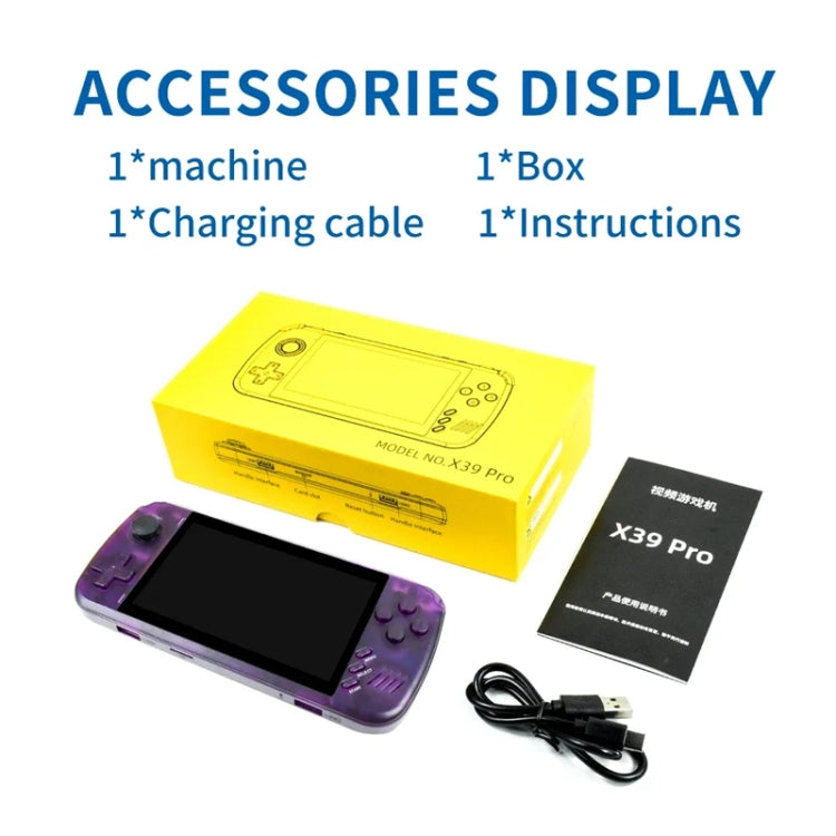 POWKIDDY X39 Pro 4.5 Inch Retro Handheld Game Console  ATM7051 Quad-Core Support HD TV Out 64G(Purple Transparent) - Pocket Console by POWKIDDY | Online Shopping UK | buy2fix