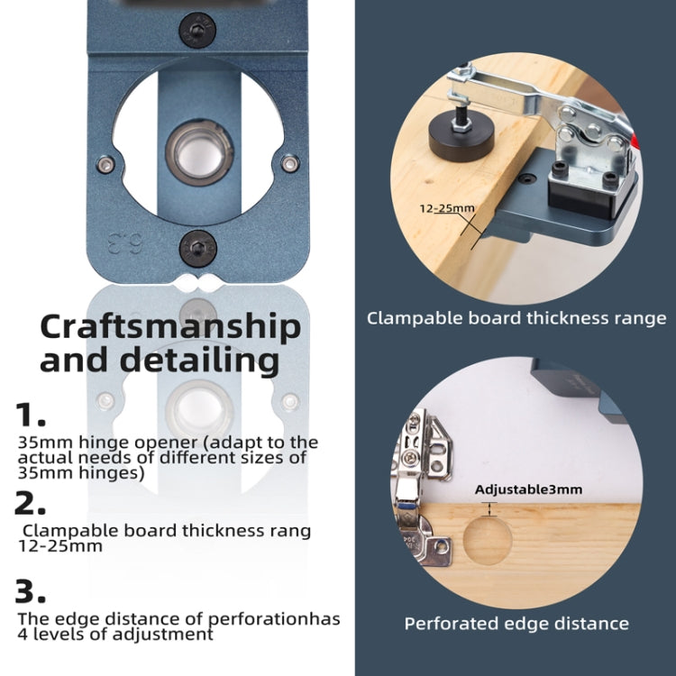 Fonson 35MM Hole Spacing Woodworking Cabinet Door Hinge Hole Opener(JL35-A1) - Others by Fonson | Online Shopping UK | buy2fix