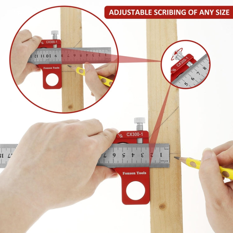 Fonson Woodworking Marking Square Ruler Measuring Tool(Main Body) - Measuring Tools by Fonson | Online Shopping UK | buy2fix