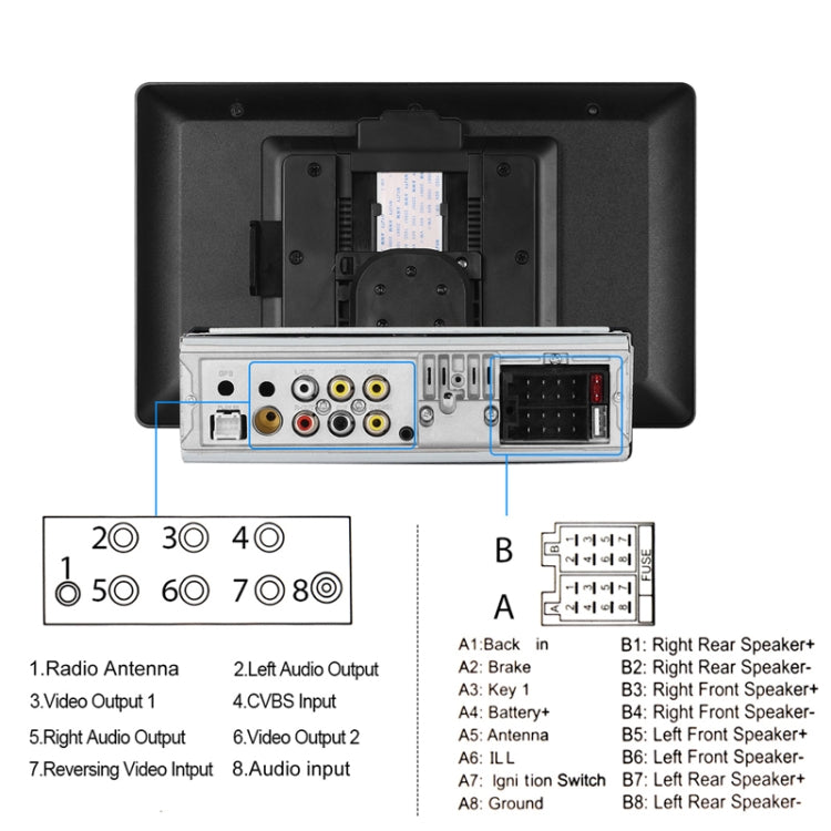 10.4 Inch MP5 Single Butt Vertical Screen Manual Rotation Android Navigation With Wireless Carplay Backup Camera(Standard) - Car MP3 & MP4 & MP5 by buy2fix | Online Shopping UK | buy2fix