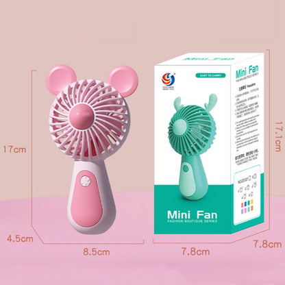 Cute Cartoon Handheld Small Fan Mini Portable USB Charging Fan, Size: Deer(Pink) - Electric Fans by buy2fix | Online Shopping UK | buy2fix