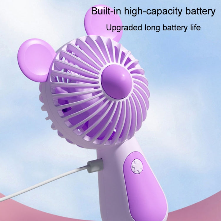 Cute Cartoon Handheld Small Fan Mini Portable USB Charging Fan, Size: Deer(Purple) - Electric Fans by buy2fix | Online Shopping UK | buy2fix