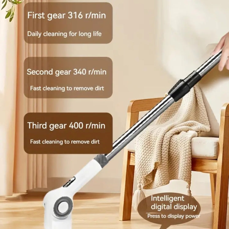 7 In 1 Electric Spin Scrubber Rechargeable Waterproof Floor Clean Bush with 23.6 Inch Adjustable Handle(Black) - Sponges, Cloths & Brushes by buy2fix | Online Shopping UK | buy2fix