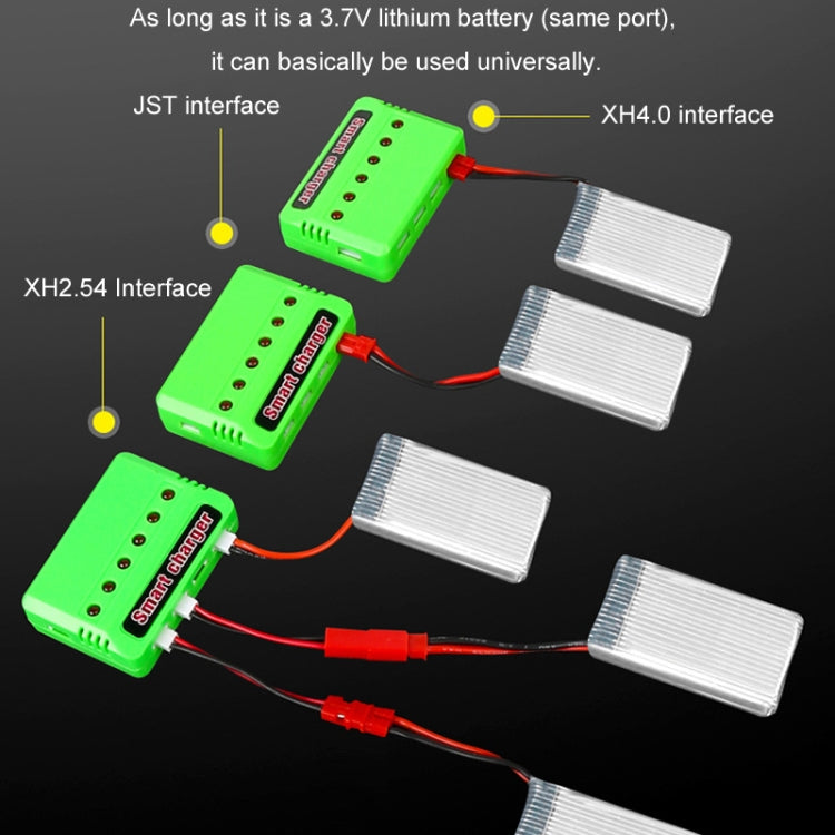 One To Six 3.7V Lithium Battery Drone USB Charger, Color: Green JST Port - Charger by buy2fix | Online Shopping UK | buy2fix