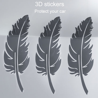 7pcs / Set Car Feather Scratch Decal 3D Reflective Bumper Stickers(Silver White) - Decorative Sticker by buy2fix | Online Shopping UK | buy2fix
