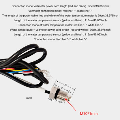 Morfayer Motorcycle Dual Display Intelligent Alarm Power Meter, Model: Voltmeter+Water Temperature Meter(Random Color Delivery) - Electrical Instruments by buy2fix | Online Shopping UK | buy2fix