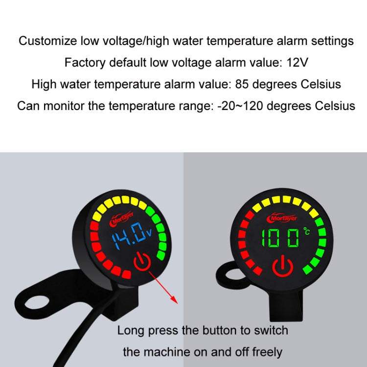 Morfayer Motorcycle Dual Display Intelligent Alarm Power Meter, Model: Voltmeter(Random Color Delivery) - Electrical Instruments by Morfayer | Online Shopping UK | buy2fix