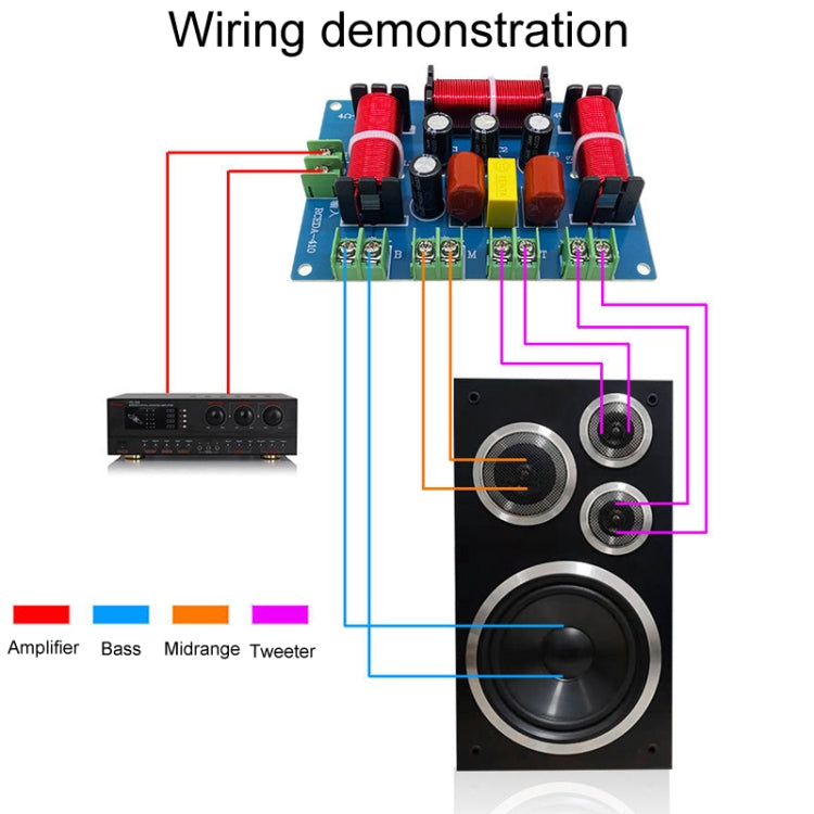 RCEDA-410 Two High One Medium One Low 4-Way Speaker Crossover Audio Modification Divider - Audio Crossover by buy2fix | Online Shopping UK | buy2fix