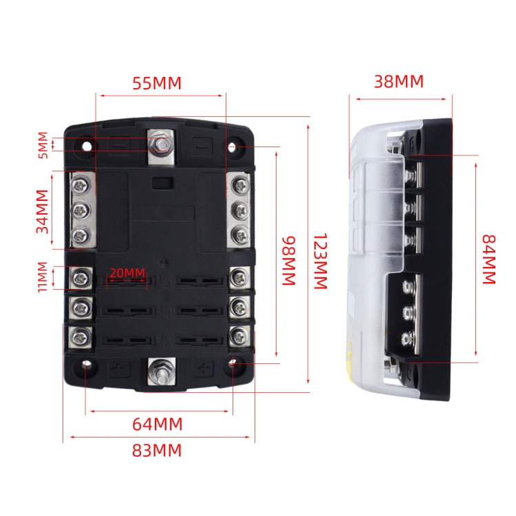 6-Way LED Indicator Fuse Box Socket For RV And Yacht, Set: Configuration 1 - Fuse by buy2fix | Online Shopping UK | buy2fix