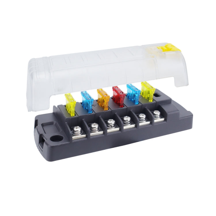 6-Way Plug-In Insulated Cover Fuse Box For Cars Yachts, Set: Upgraded Version B - Fuse by buy2fix | Online Shopping UK | buy2fix