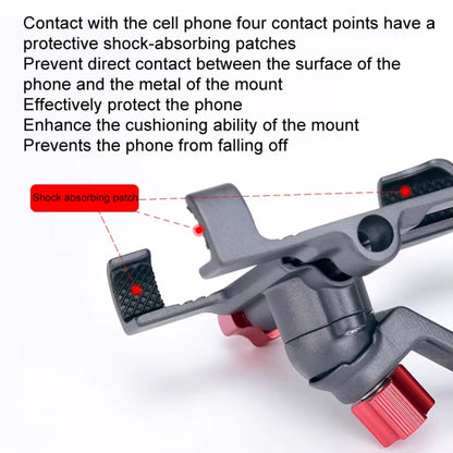 PROMEND Aluminum Alloy Cell Phone Holder Adjustable Angle Rotating Motorcycle Navigation Support, Style: SJJ-299E Rearview Mirror Black - Holder by PROMEND | Online Shopping UK | buy2fix