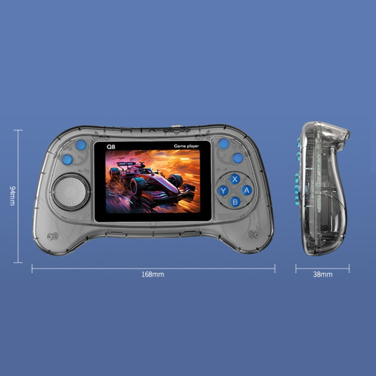 Q8 Handheld Game Console 3.0 Inch Screen Support TV Connection Built In 800 Games Doubles Transparent Purple - Pocket Console by buy2fix | Online Shopping UK | buy2fix