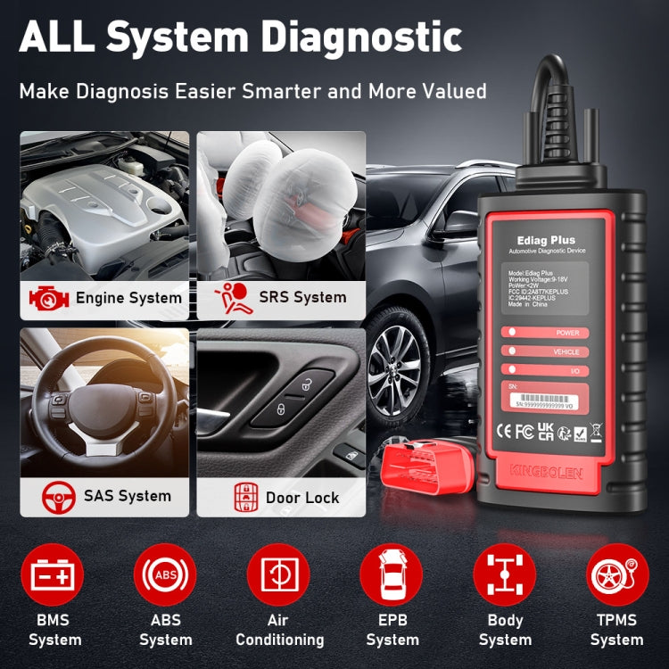 KINGBOLEN OBD2 Car Tester Diagnostics(Ediag Plus) - Electronic Test by KINGBOLEN | Online Shopping UK | buy2fix