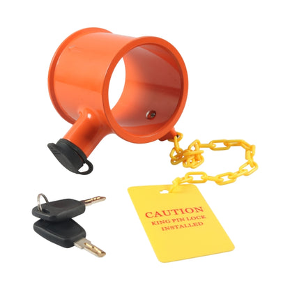 Semi-trailer RV Cylindrical Anti-theft Trailer Lock With Warning Sign - Towing Bars by buy2fix | Online Shopping UK | buy2fix