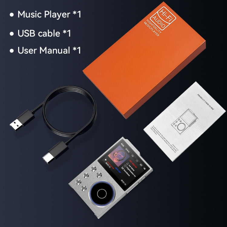 2.4 inch HIFI Bluetooth Music Player DSD256 Mastering Sound Quality Walkman, Memory: 16GB(Gray) - MP3 Player by buy2fix | Online Shopping UK | buy2fix