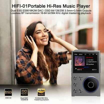 2.4 Inch HIFI Bluetooth Music Player DSD256 Mastering Sound Quality Walkman, Memory: 16GB(Black) - MP3 Player by buy2fix | Online Shopping UK | buy2fix