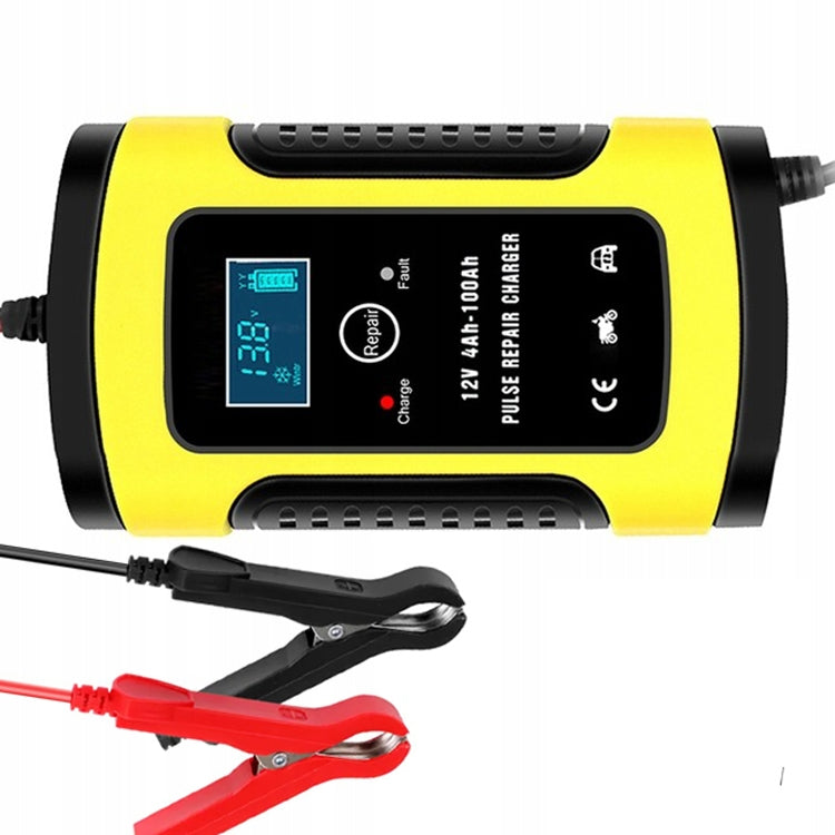 Anhtczyx 12V 6A  4Ah-100Ah Motorcycle Car Pulse Repair Charger With LCD Display(UK Plug) - Battery Charger by Anhtczyx | Online Shopping UK | buy2fix