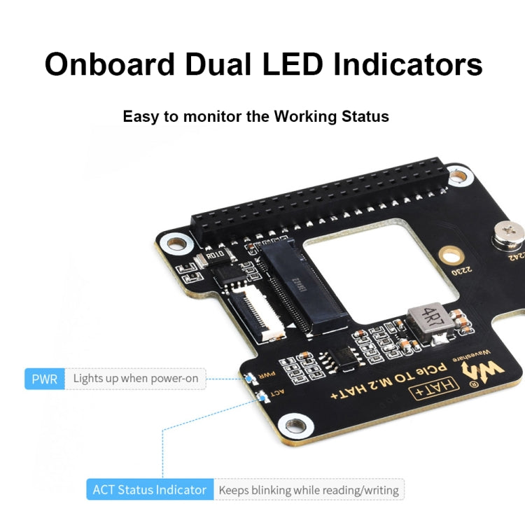 Waveshare For Raspberry Pi 5 PCIe To M.2 Adapter, NVMe Protocol M.2 SSD Basic Kit - Raspberry Pi Accessories by Waveshare | Online Shopping UK | buy2fix