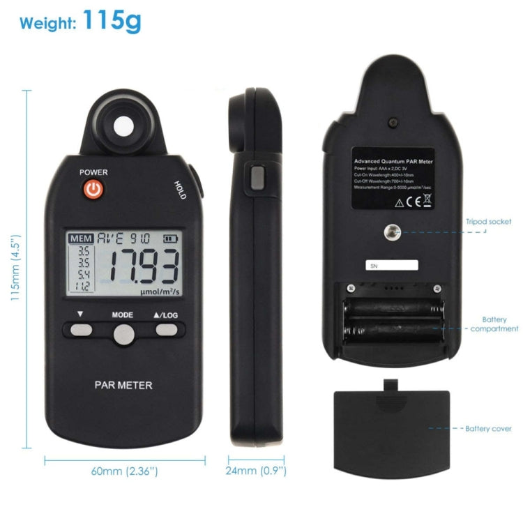 Portable Luminous Flux Visible Light Spectrometer Radiometer(PAR-355) - Light & Sound Meter by buy2fix | Online Shopping UK | buy2fix