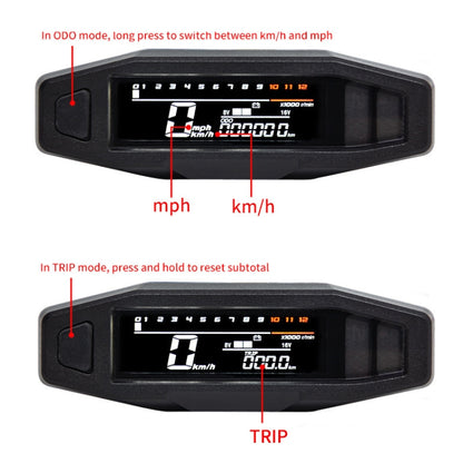 Motorcycle HD LCD Fuel Level Speed Electronic Instrument - Electrical Instruments by buy2fix | Online Shopping UK | buy2fix