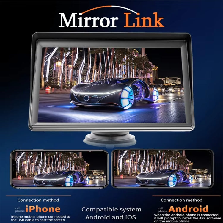 7 Inch Bluetooth 5.0 Portable CarPlay Monitor, Specifications: Display - Car MP3 & MP4 & MP5 by buy2fix | Online Shopping UK | buy2fix