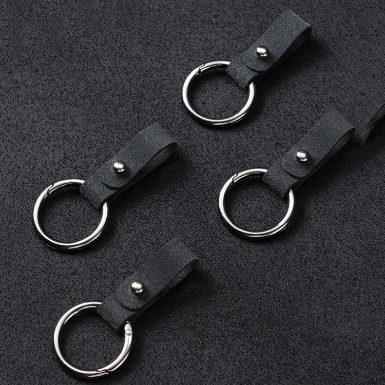 2pcs Simple Universal Car Keychain Metal Spring Ring DIY Pendant Decorations(Black) - Key Rings by buy2fix | Online Shopping UK | buy2fix