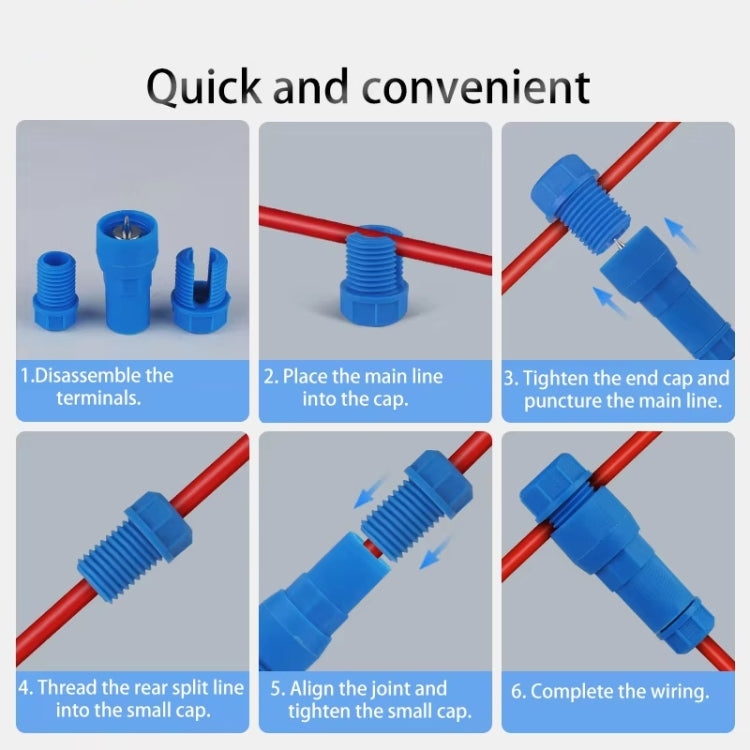 2pcs /Pack Stripping-free Thimble T-shaped Connector Downlight Wiring-free Connector(Red) - Booster Cable & Clip by buy2fix | Online Shopping UK | buy2fix