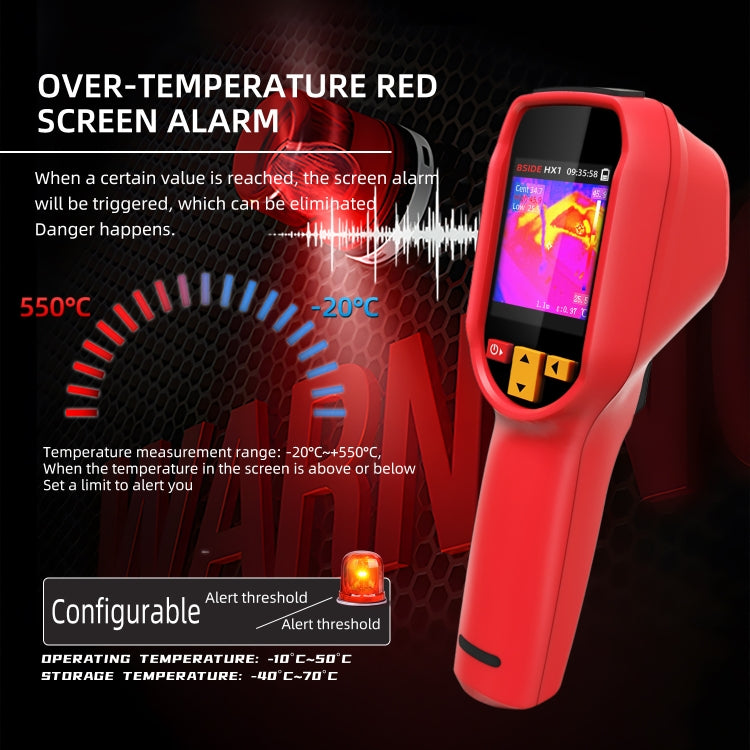 BSIDE HX1 Handheld Thermal Imaging Device Power Non-Contact Thermometer - Thermostat & Thermometer by BSIDE | Online Shopping UK | buy2fix