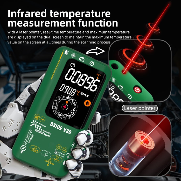 BSIDE V30 Intelligent Colorful Screen PV Multimeter Infrared Thermometer - Thermostat & Thermometer by BSIDE | Online Shopping UK | buy2fix