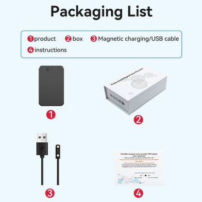 128GB AI Voice Recorder App Control Supports 58 Languages Simultaneous Interpretation / Transcribe & Summarize(Deep Gray) - Other Style by buy2fix | Online Shopping UK | buy2fix