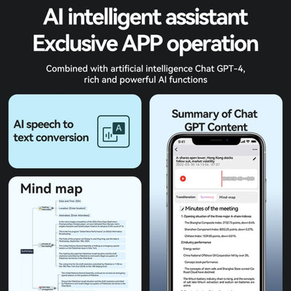 8GB AI Voice Recorder App Control Supports 58 Languages Simultaneous Interpretation / Transcribe & Summarize(Deep Gray) - Other Style by buy2fix | Online Shopping UK | buy2fix