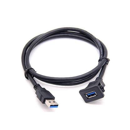 1m Square Snap-On USB3.0 Compatible 2.0 Car Boat Motorcycle Instrument Panel Extension Cable - DIY Cables by buy2fix | Online Shopping UK | buy2fix