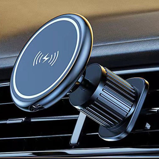 15W Car Magnetic Wireless Charging Phone Holder Alloy Base, Spec: Air Outlet Black - Wireless Charger Holders by buy2fix | Online Shopping UK | buy2fix