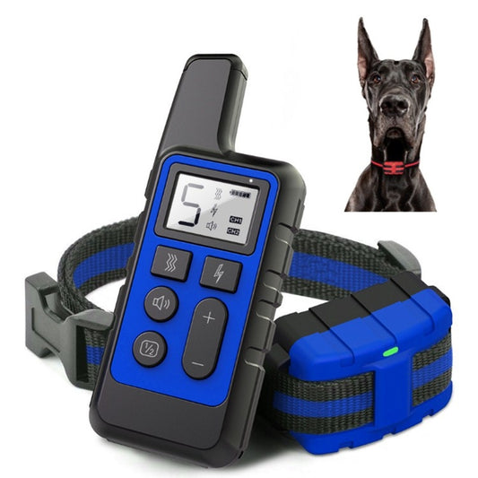 500m Dog Training Bark Stopper Remote Control Electric Shock Waterproof Electronic Collar(Blue) - Training Aids by buy2fix | Online Shopping UK | buy2fix