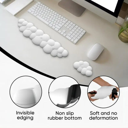 Cloud Wrist Rest Memory Foam Keyboard Pad Office Desktop Wrist Brace (White) - Mouse Pads by buy2fix | Online Shopping UK | buy2fix