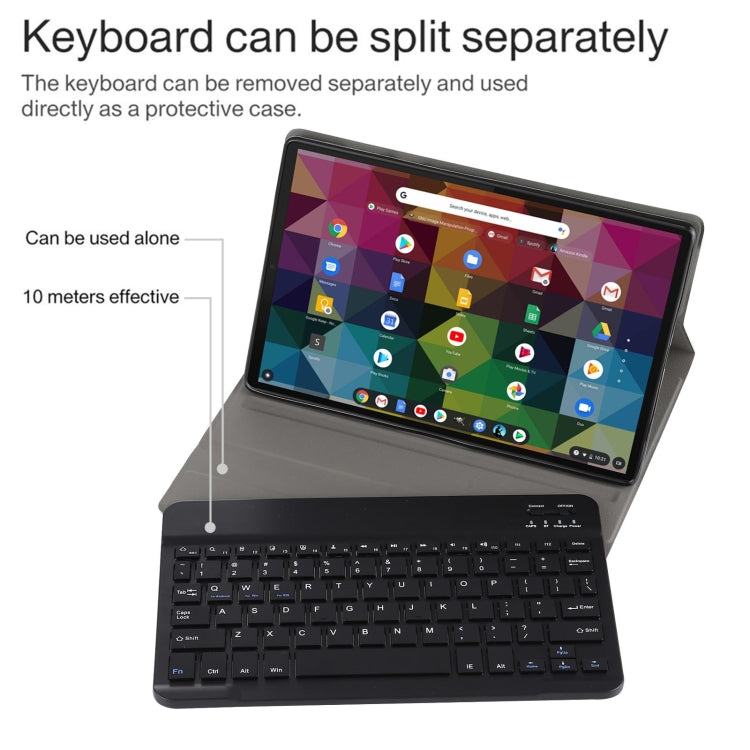 AM11 2 in 1 Removable Bluetooth Keyboard + Protective Leather Tablet Case with Holder for Lenovo M10 FHD REL TB-X605FC/LC(Black) - Lenovo Keyboard by buy2fix | Online Shopping UK | buy2fix