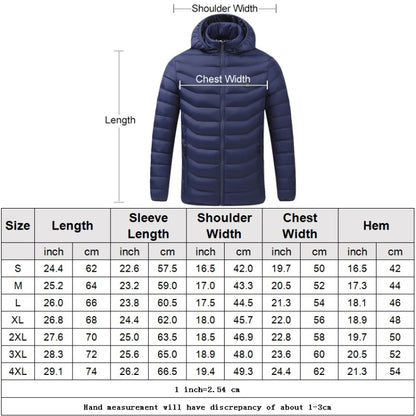 USB Heated Smart Constant Temperature Hooded Warm Coat for Men and Women (Color:Blue Size:M) - Down Jackets by buy2fix | Online Shopping UK | buy2fix