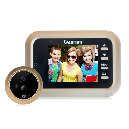 Danmini Q8 2.4 inch Color Screen 1.0MP Security Camera No Disturb Peephole Viewer, Support TF Card (32GB Max) / Night Vision / PIR Motion Detection(Gold) - Security by buy2fix | Online Shopping UK | buy2fix