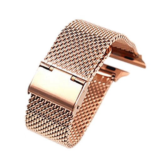 304 Stainless Steel Milanese Watch Band with Connector For Apple Watch Series 9&8&7 41mm / SE 3&SE 2&6&SE&5&4 40mm / 3&2&1 38mm(Rose Gold) - Watch Bands by buy2fix | Online Shopping UK | buy2fix
