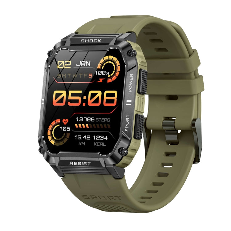 HAMTOD T3 1.95 inch Three Defenses Sport Smart Watch, Support BT Call / Sport Modes / Sleep / Heart Rate / Blood Oxygen / Blood Pressure Monitoring(Army Green) - Smart Wear by HAMTOD | Online Shopping UK | buy2fix