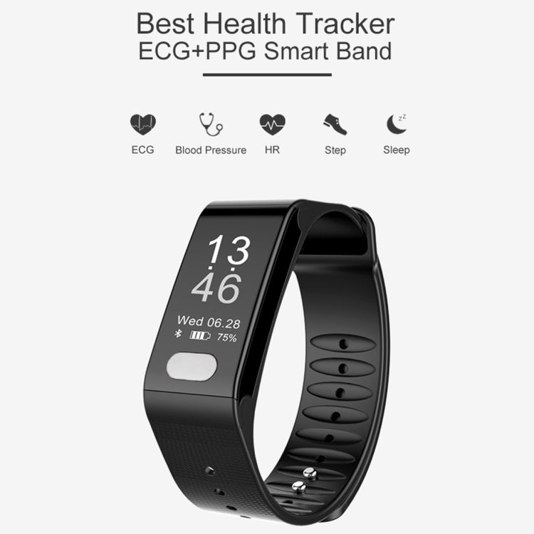 TLW T6 Fitness Tracker 0.96 inch OLED Display Wristband Smart Bracelet, Support Sports Mode / ECG / Heart Rate Monitor / Blood Pressure / Sleep Monitor (Red) - Smart Wear by buy2fix | Online Shopping UK | buy2fix