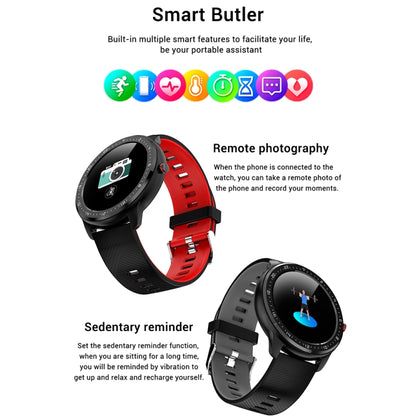 Z06 Fashion Smart Sports Watch, 1.3 inch Full Touch Screen, 5 Dials Change, IP67 Waterproof, Support Heart Rate / Blood Pressure Monitoring / Sleep Monitoring / Sedentary Reminder (Black Red) - Smart Wear by buy2fix | Online Shopping UK | buy2fix